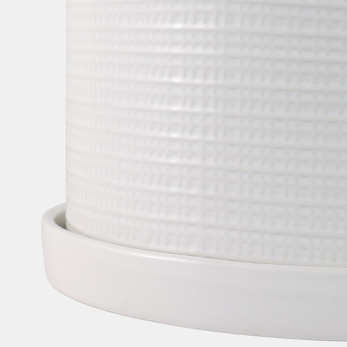 21845#S/2 10/12" Modern Planter, White