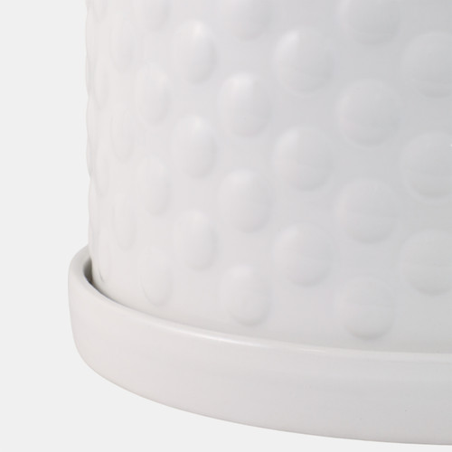 21847#S/2 10/12" Small Bubble Planter, White