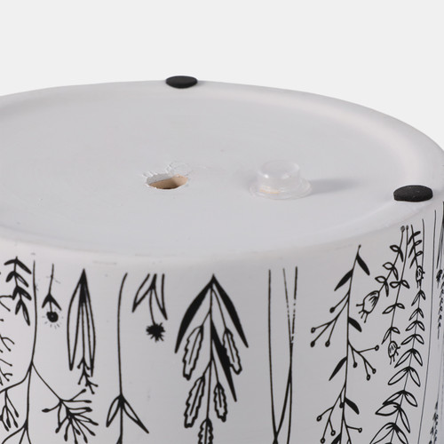 21860#S/2 6/8" Wildflower Field Planters, White/navy