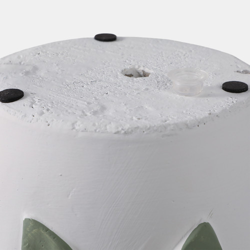 21870#S/2 6/7" Big Bow Planters, White/green