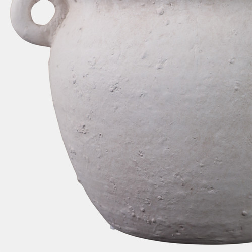 21901#10" Textured Stoneware Jug Planter, White