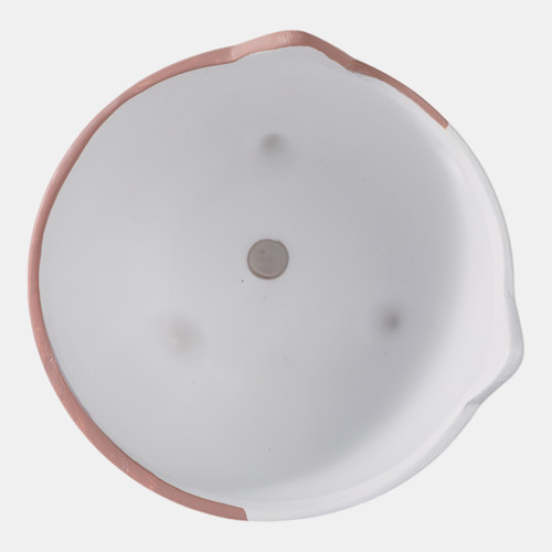 21910#6" Kitty Whiskers Footed Planter, White/tan