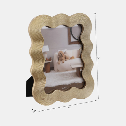 21974-01#5x7" Squiggle Photo Frame, Gold