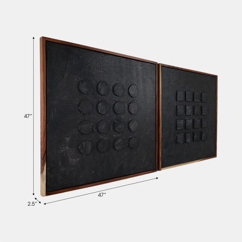 70446#S/2 94x47 Hand Painted Rnd-square Block Dimensions