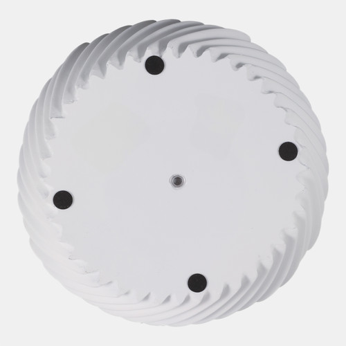 22147-01#S/2 8/12" Curvy Lines Rounded Planter, White