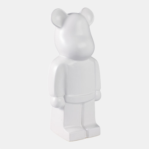 22180#12" Deco Bear Figure, White