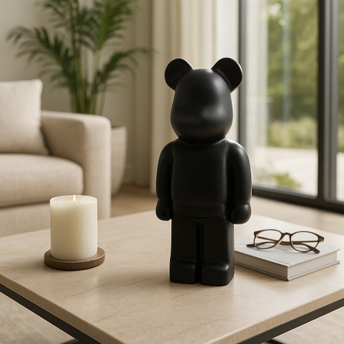 22180-01#12" Deco Bear Figure, Black