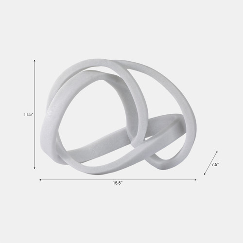 22190#16x12" Resin Knot Object, White