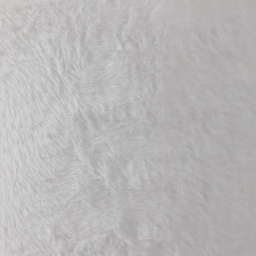 22193#20" Faux Fur Ottoman W/ Ball Feet, Ivory