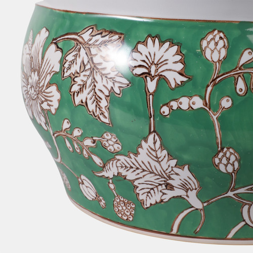 22235-02#S/2 10/12" Chinoiserie Vines Planters, Green