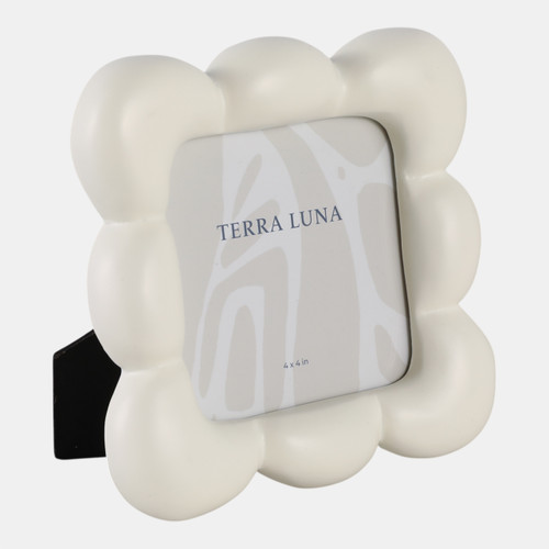 22241-01#4x4" Puffy Squiggle Photo Frame, Ivory