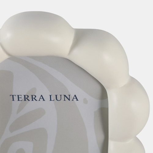 22242-01#4x6" Puffy Squiggle Oval Photo Frame, Ivory