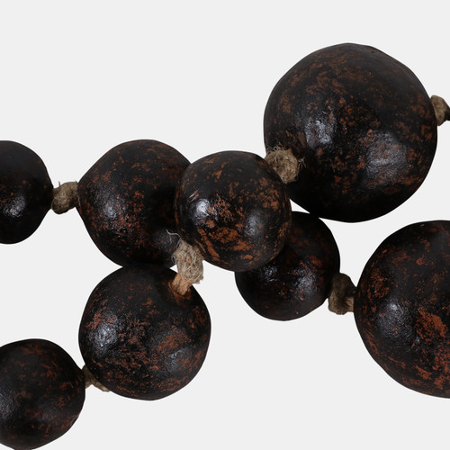 22174#60" Terracotta  Varied Size Bead Garland, Brown