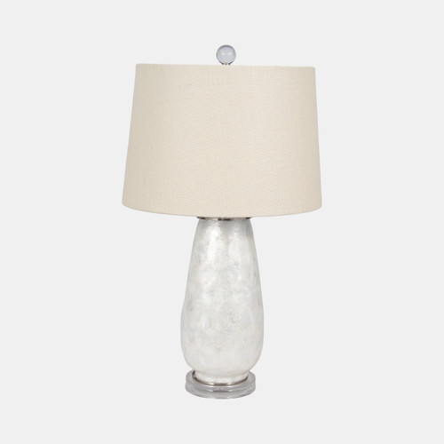 51304#28" Capiz Table Lamp Acrylic Base, Champagne