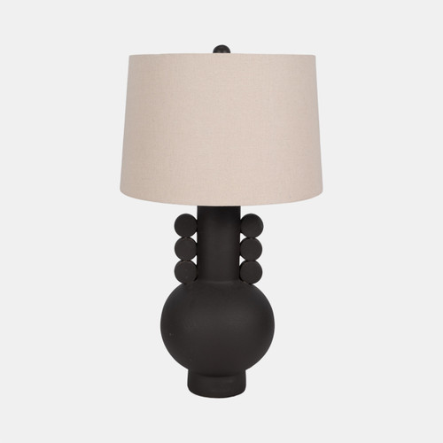 51309#30" Eared Totem Table Lamp, Black