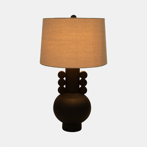51309#30" Eared Totem Table Lamp, Black