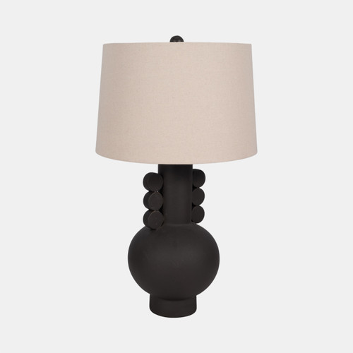 51309#30" Eared Totem Table Lamp, Black