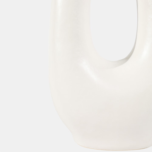 51330#27" Open Cut-out Oval Table Lamp, White