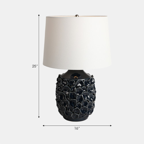 51333#25" Coastal Discs Table Lamp, Navy Blue