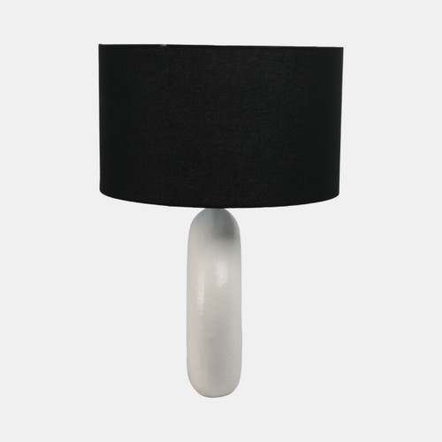 51334#26" Textured Round Open Cut-out Table Lamp, White