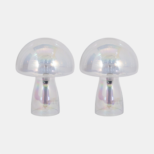 51336-01#11" Luster Mushroom Lamp, Multi