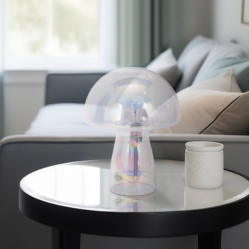 51336-01#11" Luster Mushroom Lamp, Multi