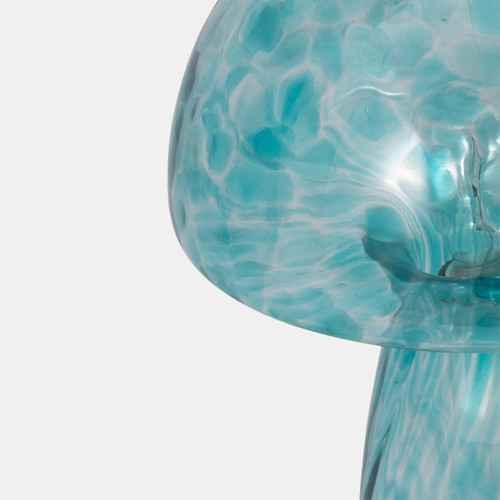 51336-02#11" Spotted Mushroom Lamp, Seafoam