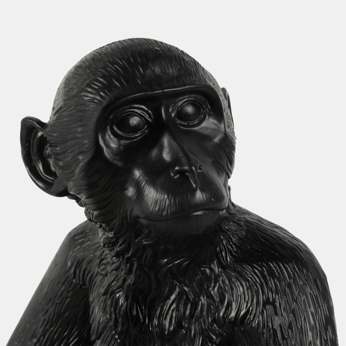51339#20" Monkey With Lightbulb Table Lamp, Black