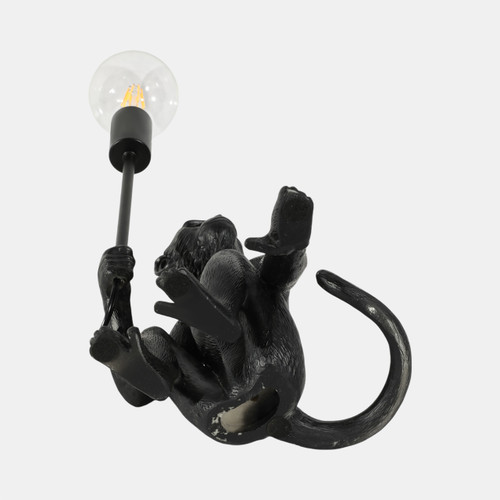 51339#20" Monkey With Lightbulb Table Lamp, Black