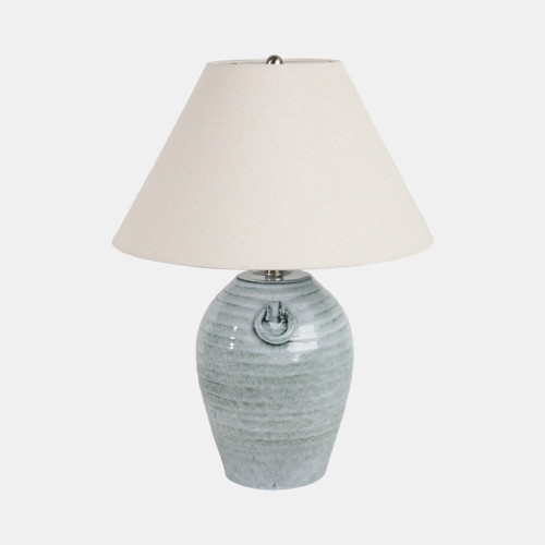 51340#24" Jug Table Lamp With Handles Tapered Shade,blue