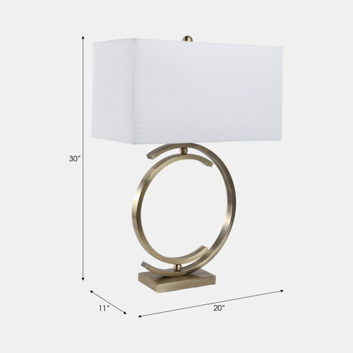 51346#30x20" Half-circles Rectangle Shade Lamp, Antique 