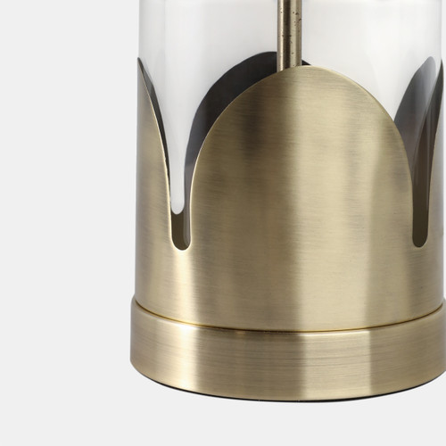 51347#30x16" Scallop Border Lamp, Gold