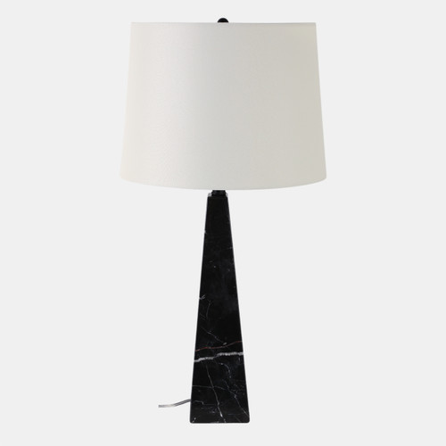 51369#30x16" Tapered Marble Lamp, Black