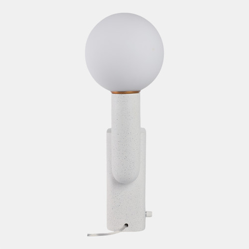 51373-02#20x12" Double Head Totem Lamp With Base Switch, Wh