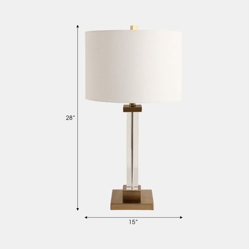 51385#28x15" Traditional Crystal Lamp, Clear