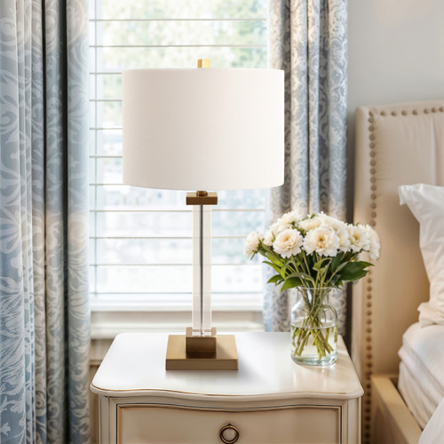 51385#28x15" Traditional Crystal Lamp, Clear