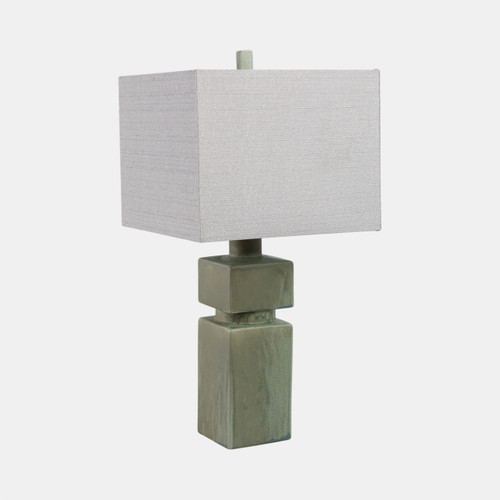 51398#14x29" Reactive Finish Table Lamp, Green
