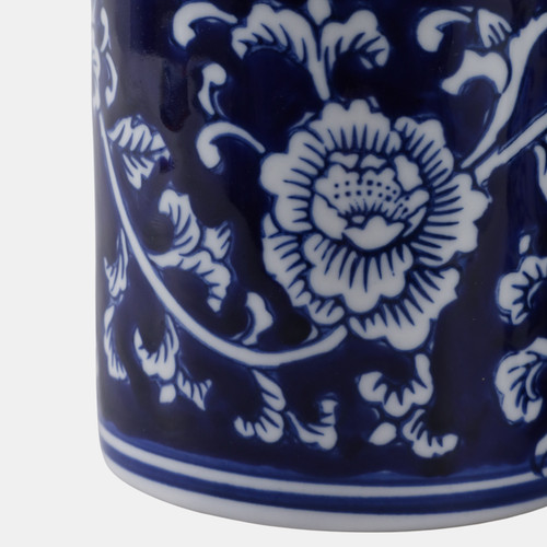 22299#S/3 4" Chinoiserie Pencil Cups, Blue/white