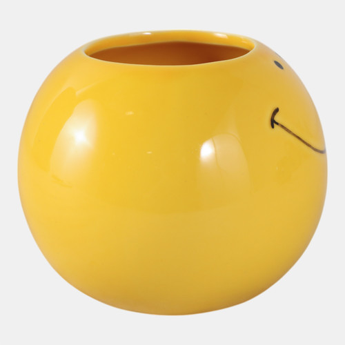 22304#4" Smiley Face Pencil Cup, Yellow