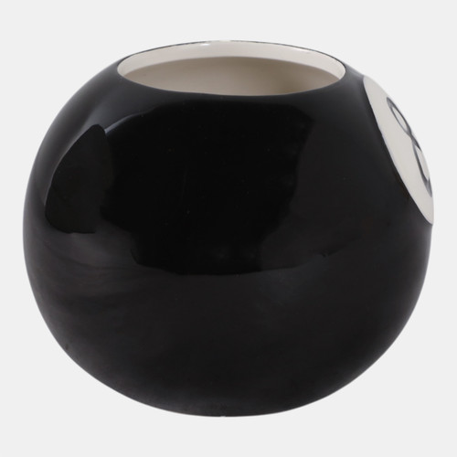 22305#4" 8-ball Pencil Cup, Black/white