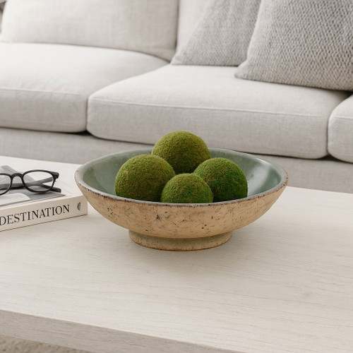 22297#12"  2-tone Bowl, Green/brown