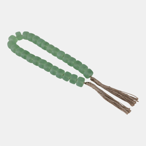 20796-04#38" Cylinder 1.25" Resin Beaded Garland, Green
