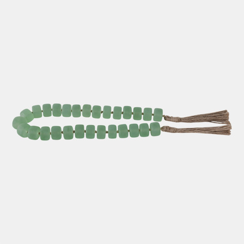 20796-04#38" Cylinder 1.25" Resin Beaded Garland, Green