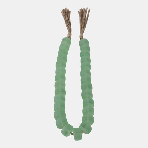 20796-04#38" Cylinder 1.25" Resin Beaded Garland, Green