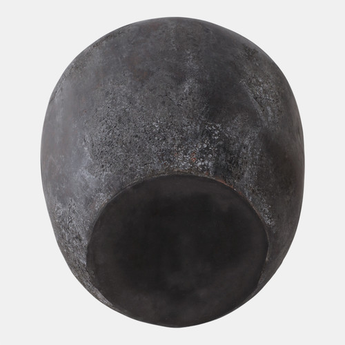 22358-03#12x9" Terracotta Vase, Black