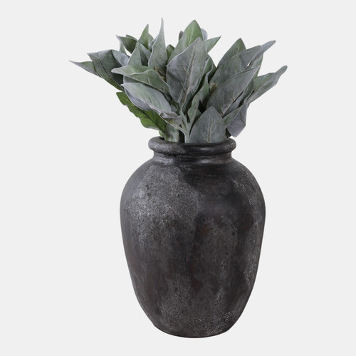 22358-03#12x9" Terracotta Vase, Black