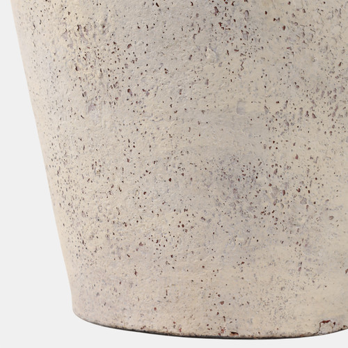 22359#24x11" Terracotta Floor Vase, White