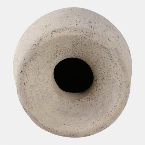 22359#24x11" Terracotta Floor Vase, White