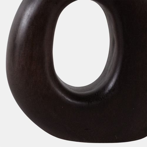 17558-08#7x7" Cut-out Wood Vase, Dark Brown