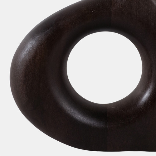 17558-09#10x7" Cut-out Wood Vase, Dark Brown